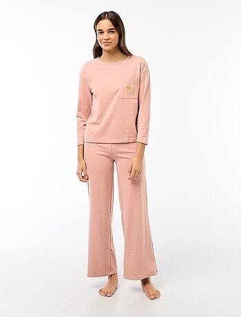 Ensemble pyjama long en maille - 2 pièces