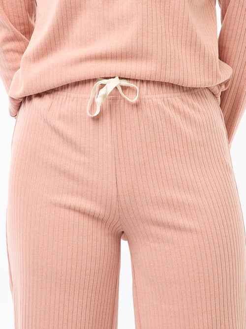 Ensemble pyjama long en maille - 2 pièces - Kiabi