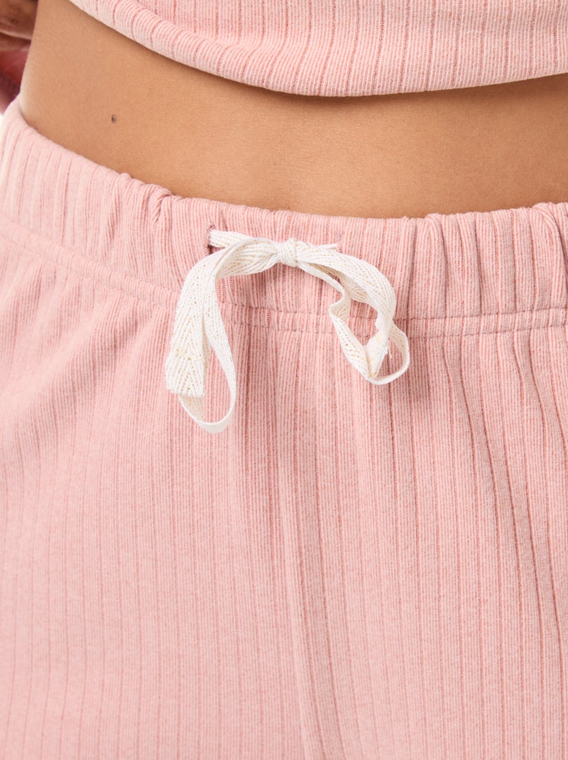 Ensemble pyjama long en maille - 2 pièces Rose - Kiabi