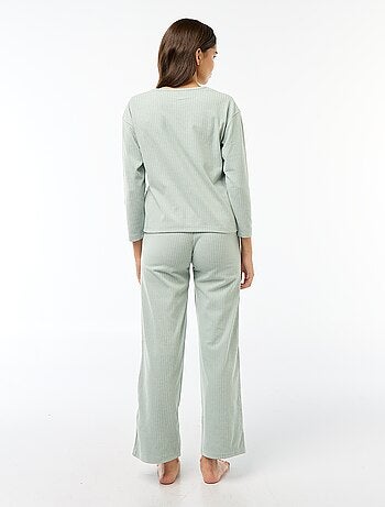 Ensemble pyjama long en maille - 2 pièces
