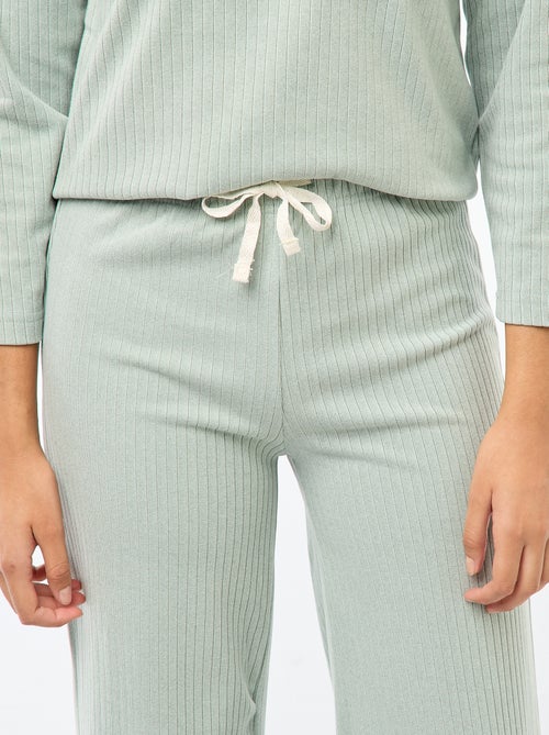 Ensemble pyjama long en maille - 2 pièces - Kiabi