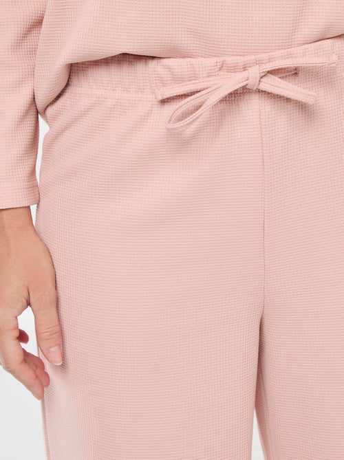 Ensemble pyjama long en maille gaufrée - 2 pièces - Kiabi