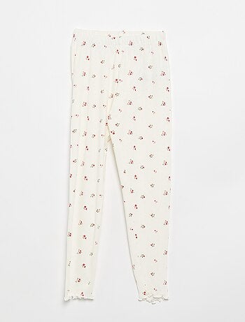Ensemble pyjama long en maille pointelle - 2 pièces