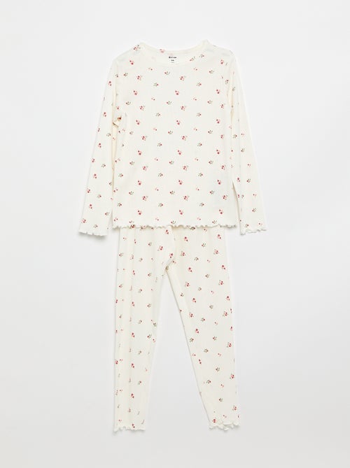 Ensemble pyjama long en maille pointelle - 2 pièces - Kiabi Ensemble pyjama long en maille pointelle - 2 pièces - Kiabi