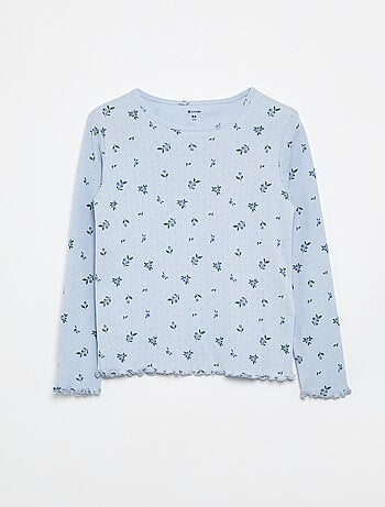 Ensemble pyjama long en maille pointelle - 2 pièces