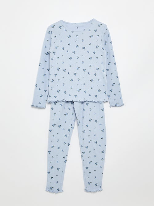 Ensemble pyjama long en maille pointelle - 2 pièces - Kiabi Ensemble pyjama long en maille pointelle - 2 pièces - Kiabi