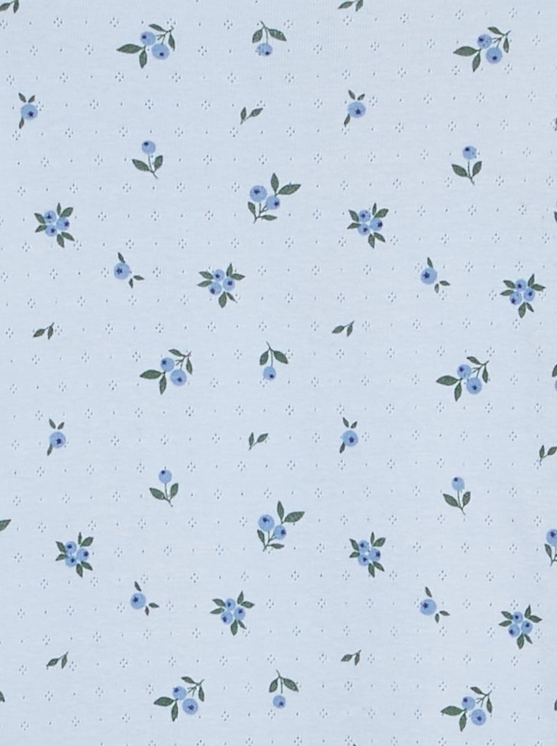 Ensemble pyjama long en maille pointelle - 2 pièces Bleu - Kiabi