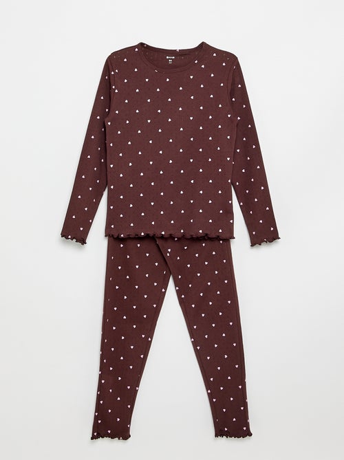 Ensemble pyjama long en maille pointelle - 2 pièces - Kiabi Ensemble pyjama long en maille pointelle - 2 pièces - Kiabi