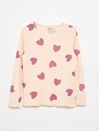 Ensemble pyjama long en maille pointelle - 2 pièces