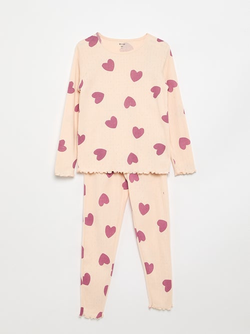 Ensemble pyjama long en maille pointelle - 2 pièces - Kiabi Ensemble pyjama long en maille pointelle - 2 pièces - Kiabi