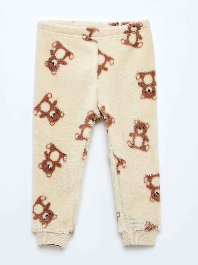 Ensemble pyjama long en polaire - 2 pièces Beige - Kiabi