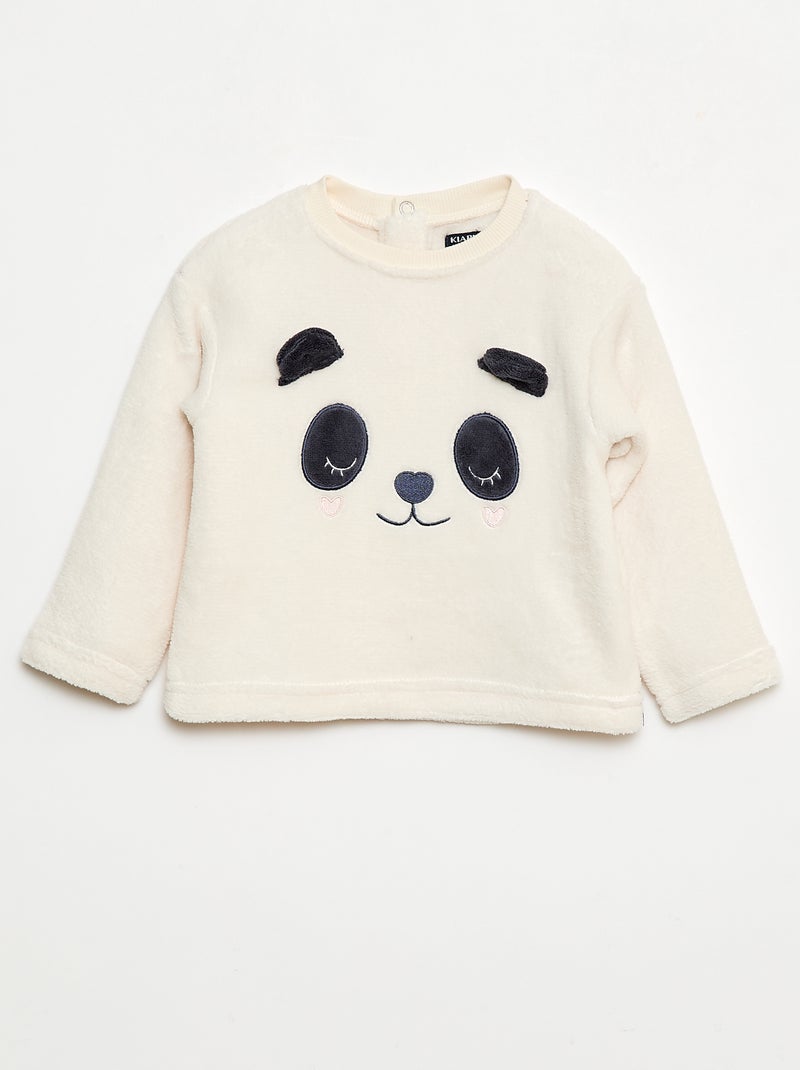 Ensemble pyjama long en polaire - 2 pièces Blanc - Kiabi