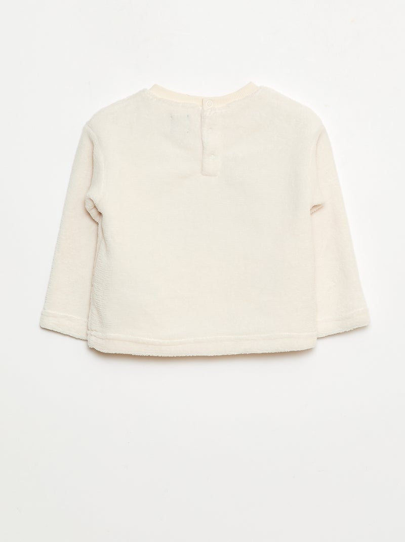 Ensemble pyjama long en polaire - 2 pièces Blanc - Kiabi