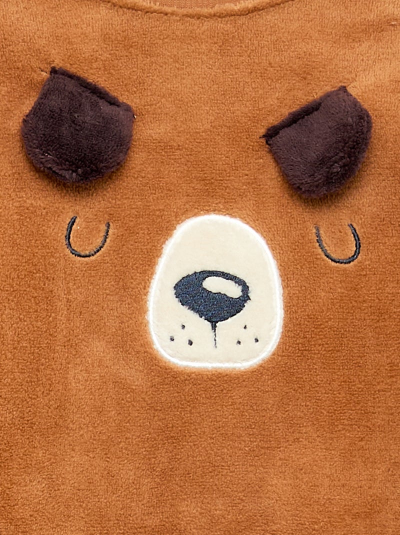 Ensemble pyjama long en polaire - 2 pièces Marron - Kiabi