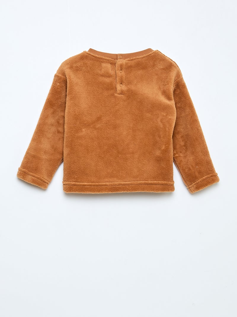 Ensemble pyjama long en polaire - 2 pièces Marron - Kiabi