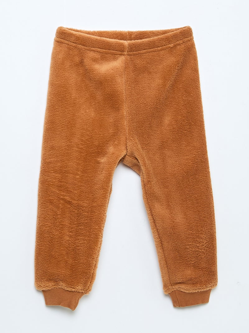 Ensemble pyjama long en polaire - 2 pièces Marron - Kiabi