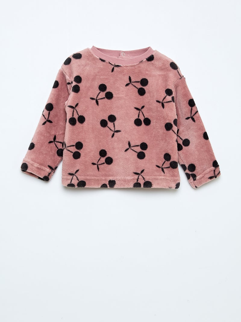 Ensemble pyjama long en polaire - 2 pièces Rose - Kiabi