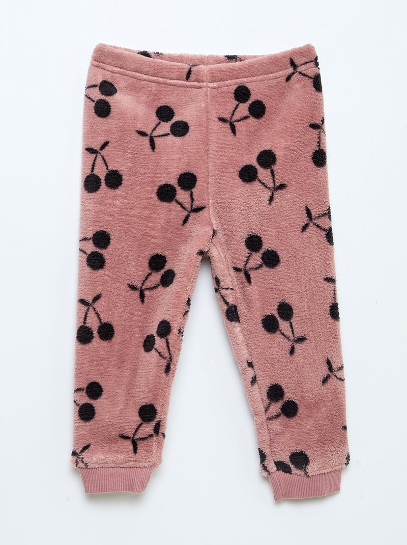 Ensemble pyjama long en polaire - 2 pièces Rose - Kiabi