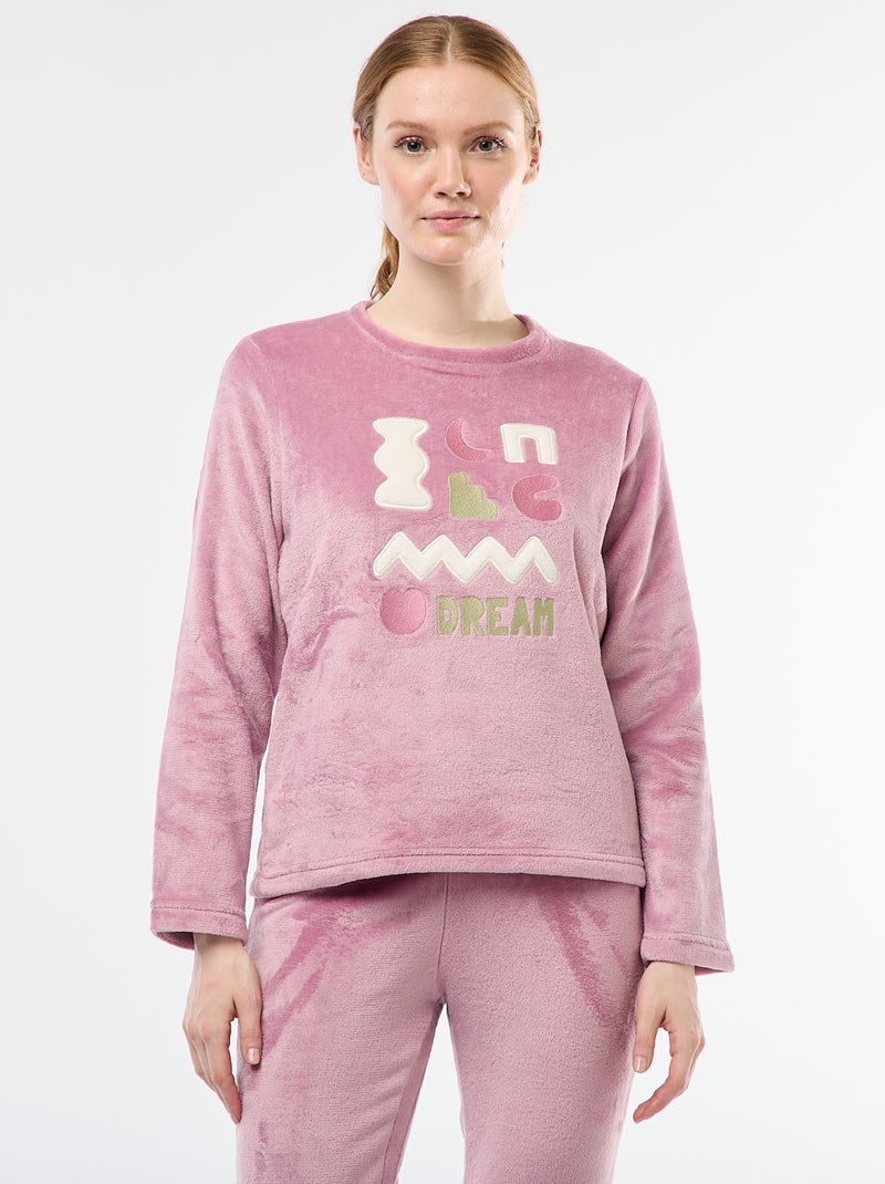 Pyjama Pilou Ensemble De Pyjama 2 Pièces à Manches Longues Pour Femme En Polaire Pyjama Femme Hiver Polaire