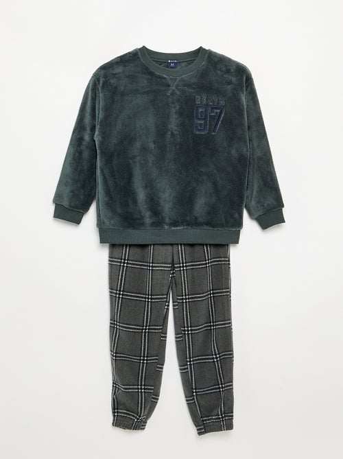 Ensemble pyjama long en polaire - 2 pièces - Kiabi