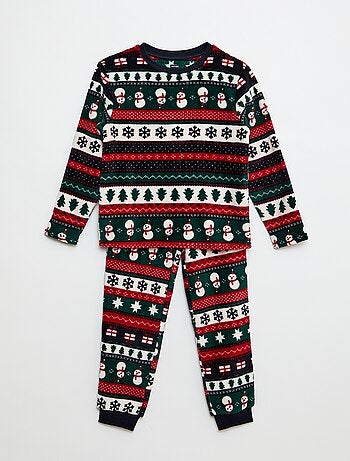 Ensemble pyjama long en polaire 'Noël' - 2 pièces