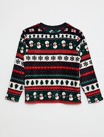 Ensemble pyjama long en polaire 'Noël' - 2 pièces
