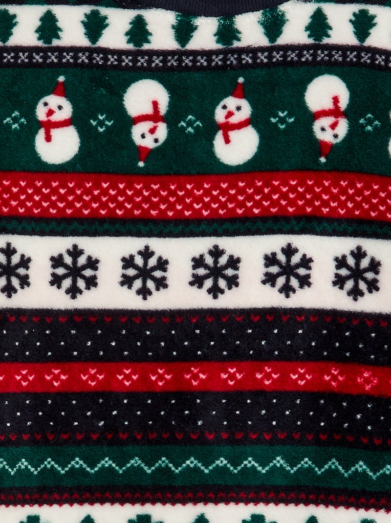Ensemble pyjama long en polaire 'Noël' - 2 pièces Bleu - Kiabi