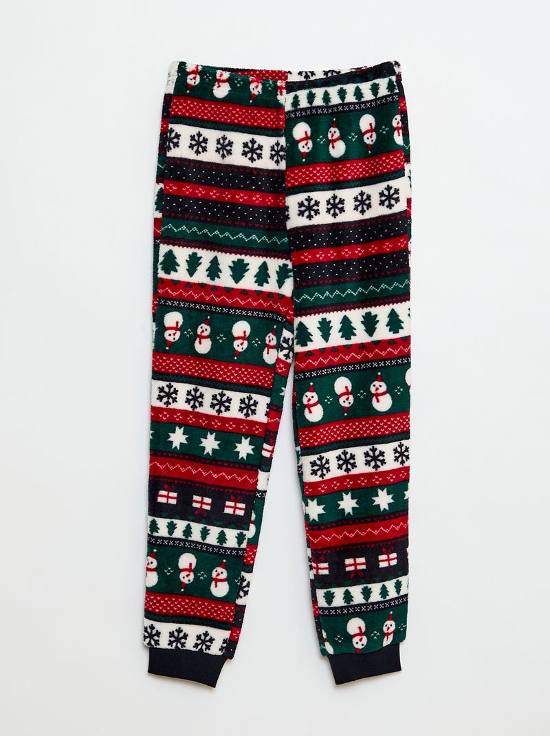 Ensemble pyjama long en polaire 'Noël' - 2 pièces Bleu - Kiabi