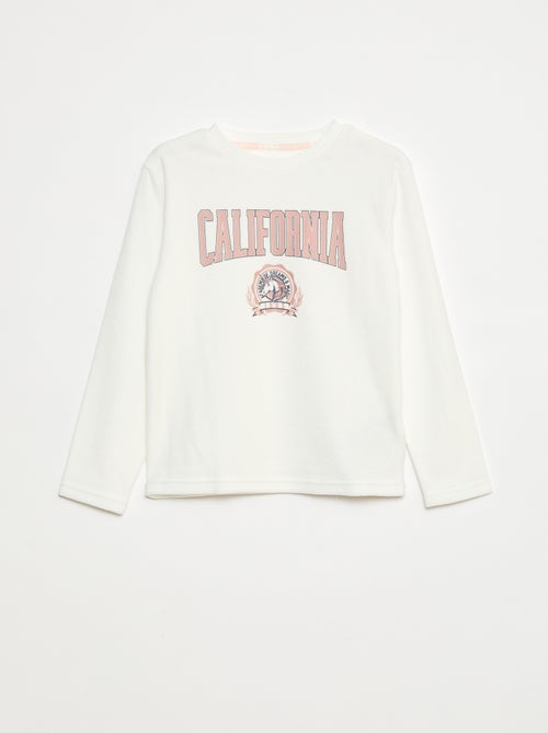 Ensemble pyjama long en polaire t-shirt + pantalon - 2 pièces - Kiabi