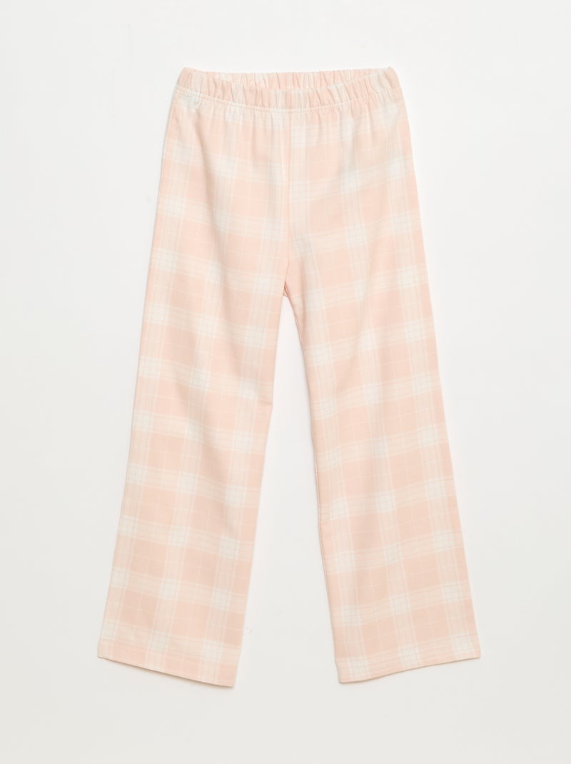 Ensemble pyjama long en polaire t-shirt + pantalon - 2 pièces Blanc - Kiabi