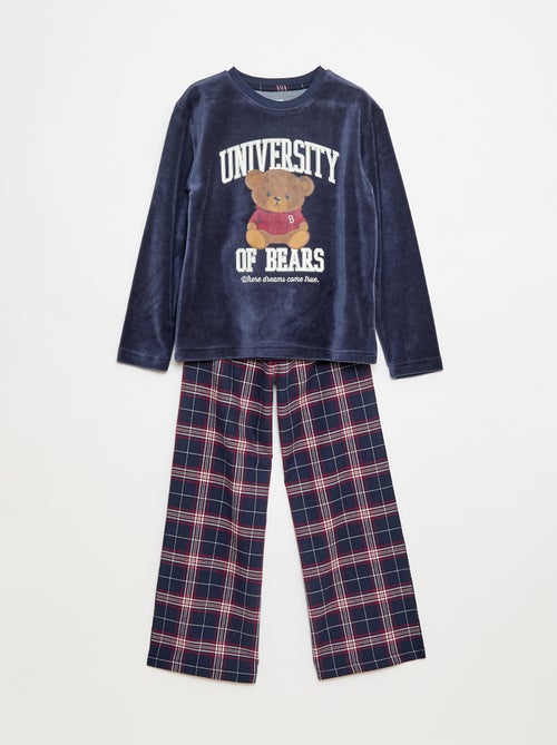 Ensemble pyjama long en polaire t-shirt + pantalon - 2 pièces - Kiabi