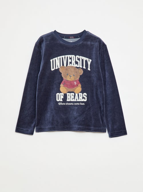 Ensemble pyjama long en polaire t-shirt + pantalon - 2 pièces - Kiabi