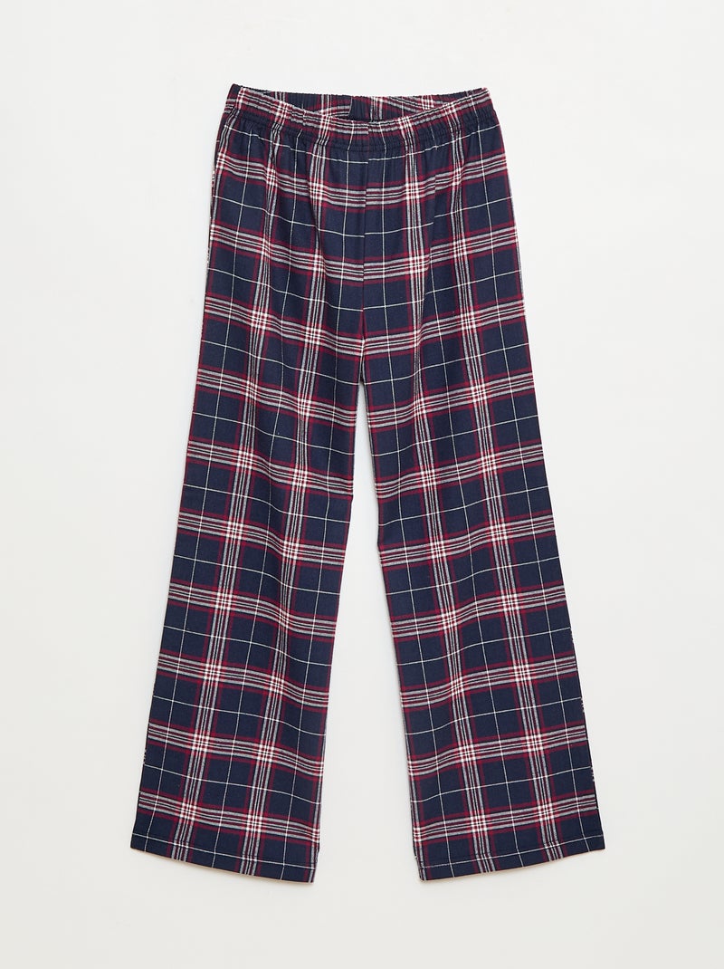 Ensemble pyjama long en polaire t-shirt + pantalon - 2 pièces Bleu - Kiabi