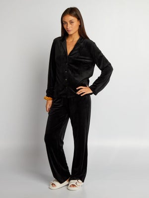 Pyjama Deux Pièces En Satin Doux - Manches Longues Avec Boutons, Pour Adolescentes
