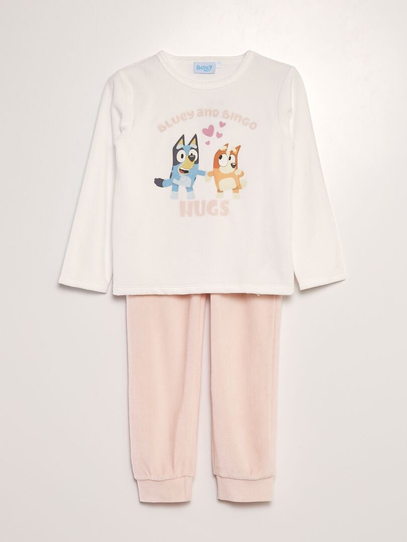 Ensemble pyjama long en velours 'Bluey' - 2 pièces Beige - Kiabi