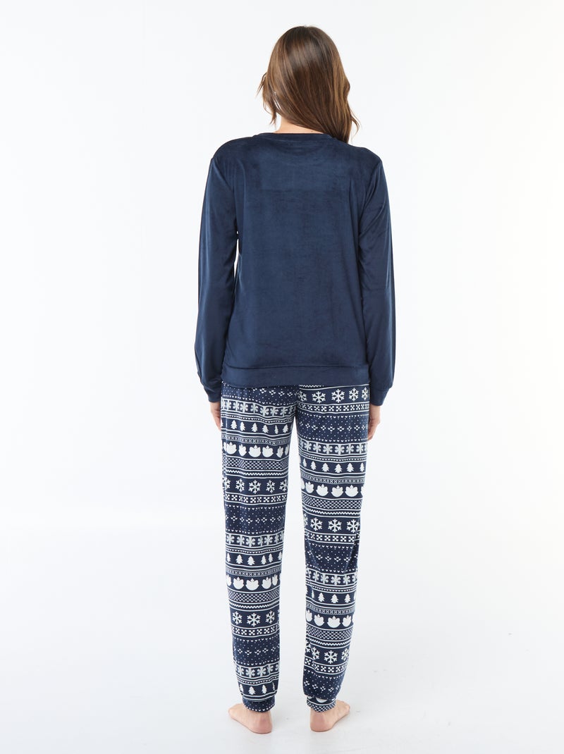 Ensemble pyjama long en velours 'Pampan' 'Disney' - 2 pièces Bleu - Kiabi