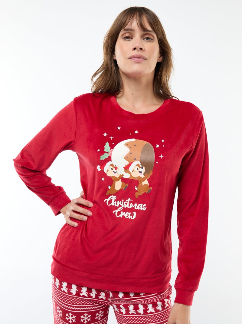 Ensemble pyjama long en velours 'Pampan' 'Disney' - 2 pièces Rouge - Kiabi