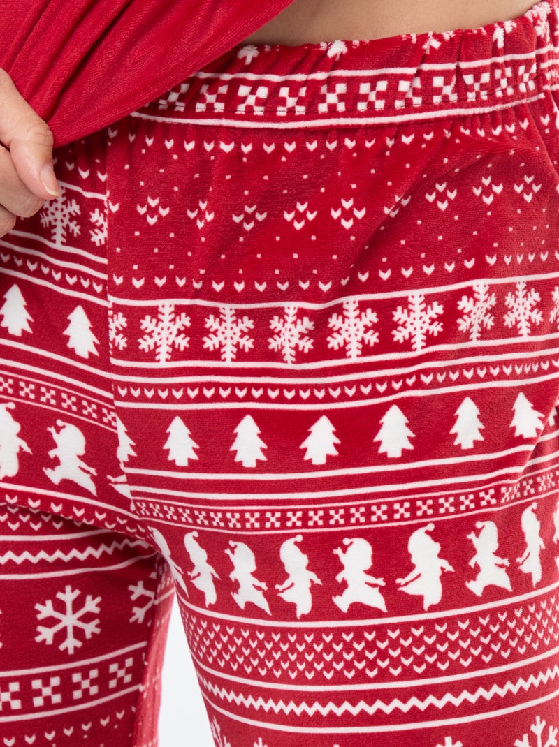 Ensemble pyjama long en velours 'Pampan' 'Disney' - 2 pièces Rouge - Kiabi