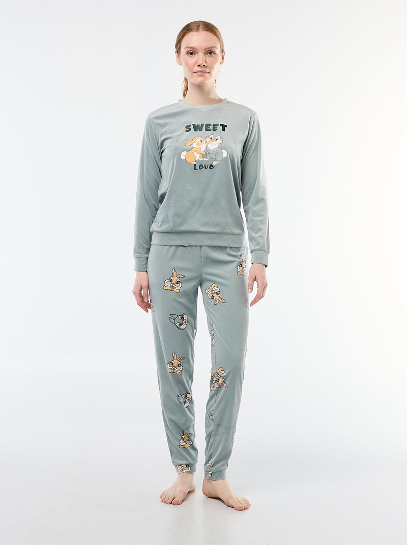 Ensemble pyjama long en velours 'Pampan' 'Disney' - 2 pièces Vert - Kiabi
