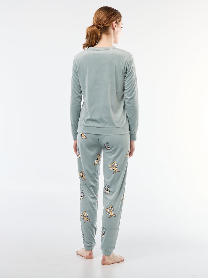 Ensemble pyjama long en velours 'Pampan' 'Disney' - 2 pièces Vert - Kiabi