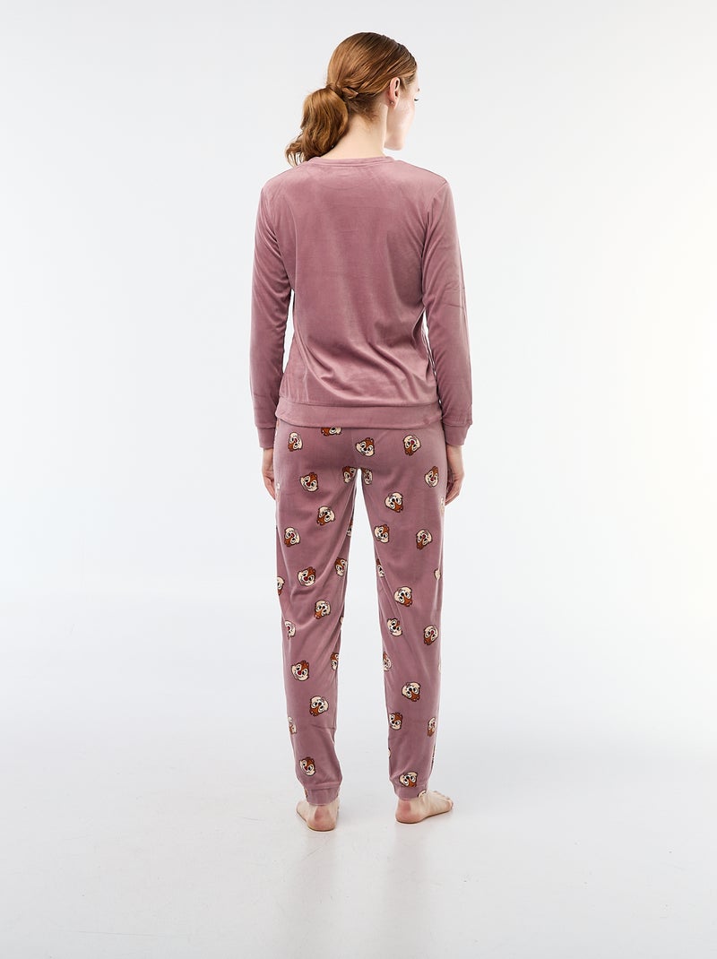 Ensemble pyjama long en velours 'Pampan' 'Disney' - 2 pièces Violet - Kiabi