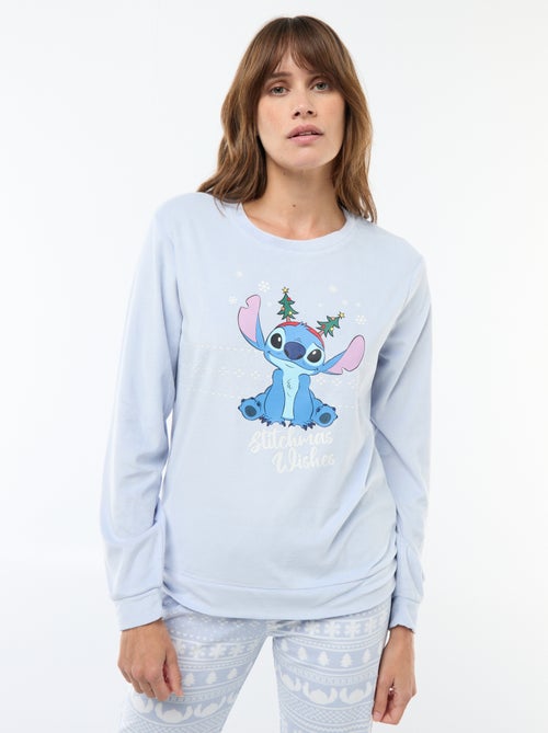 Ensemble pyjama long en velours 'Stitch' 'Disney' - 2 pièces - Kiabi