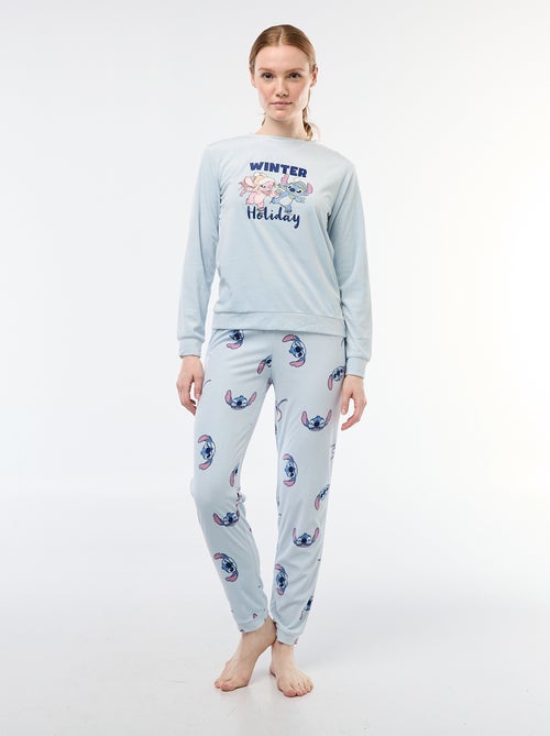 Ensemble pyjama long en velours 'Stitch' 'Disney' - 2 pièces - Kiabi