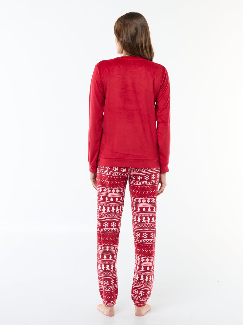 Ensemble pyjama long en velours 'Tic & Tac' 'Disney' - 2 pièces Rouge - Kiabi