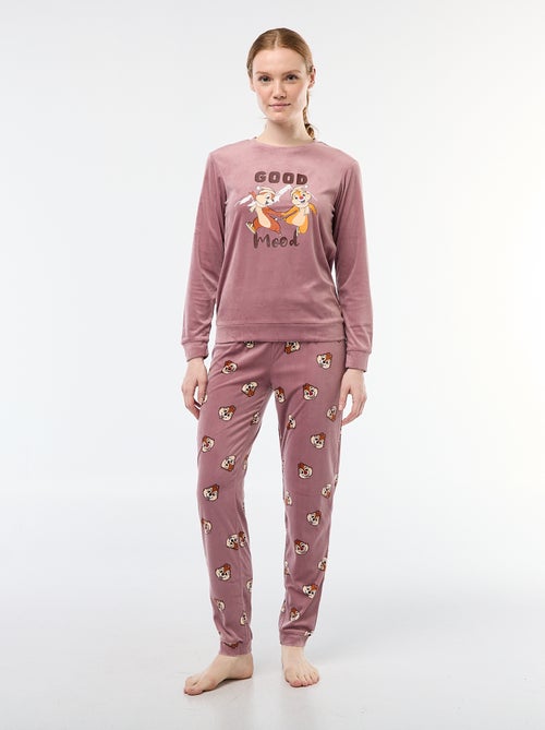 Ensemble pyjama long en velours 'Tic Tac' 'Disney' - 2 pièces - Kiabi
