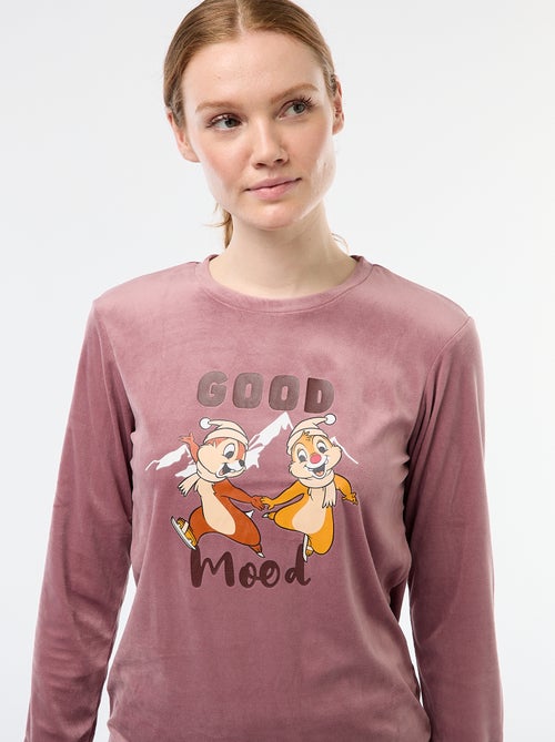 Ensemble pyjama long en velours 'Tic & Tac' 'Disney' - 2 pièces - Kiabi