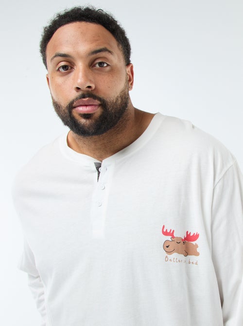 Ensemble pyjama long esprit Noël - 2 pièces - Kiabi