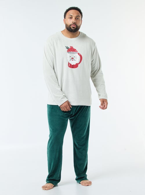 Ensemble pyjama long esprit Noël - 2 pièces - Kiabi