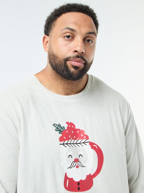 Ensemble pyjama long esprit Noël - 2 pièces - Kiabi