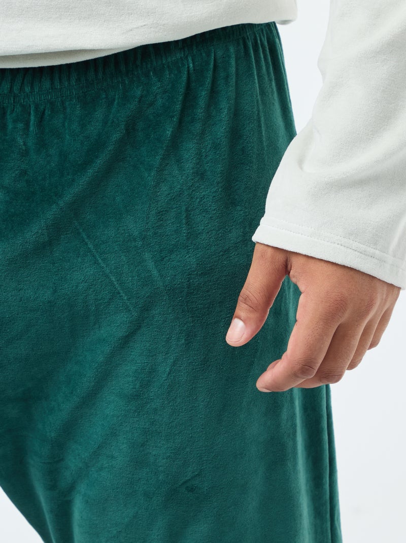 Ensemble pyjama long esprit Noël - 2 pièces Vert - Kiabi